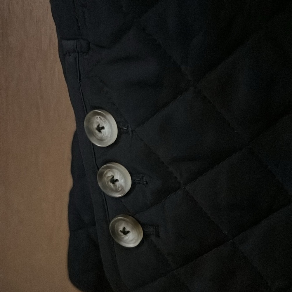 Chicos Black Quilted Lightweight Jacket Size 3 - image 4